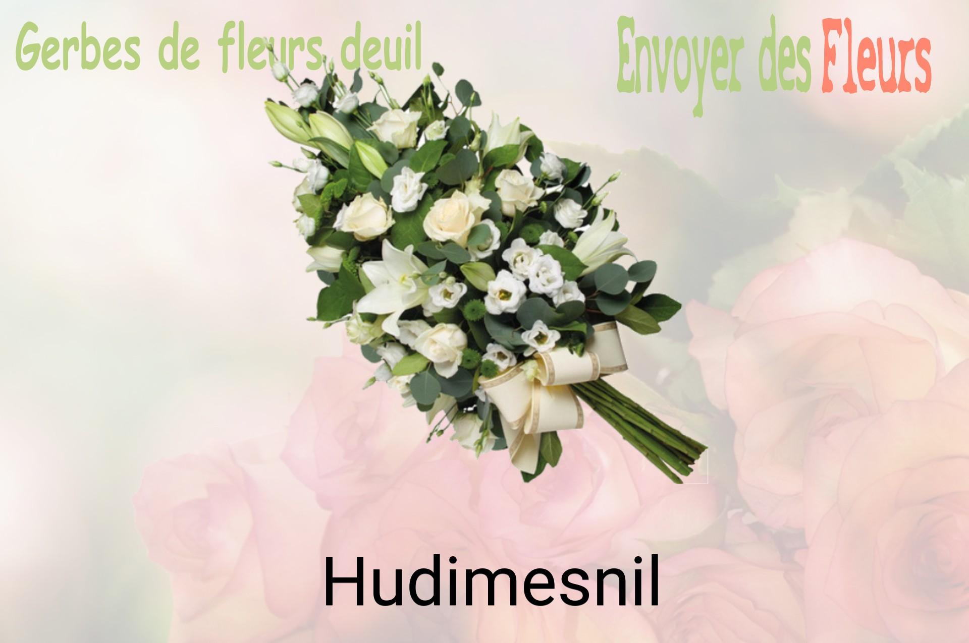 Gerbe de fleurs de deuil livrée à Hudimesnil